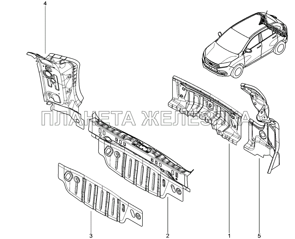 442010. Панель задка Lada Xray