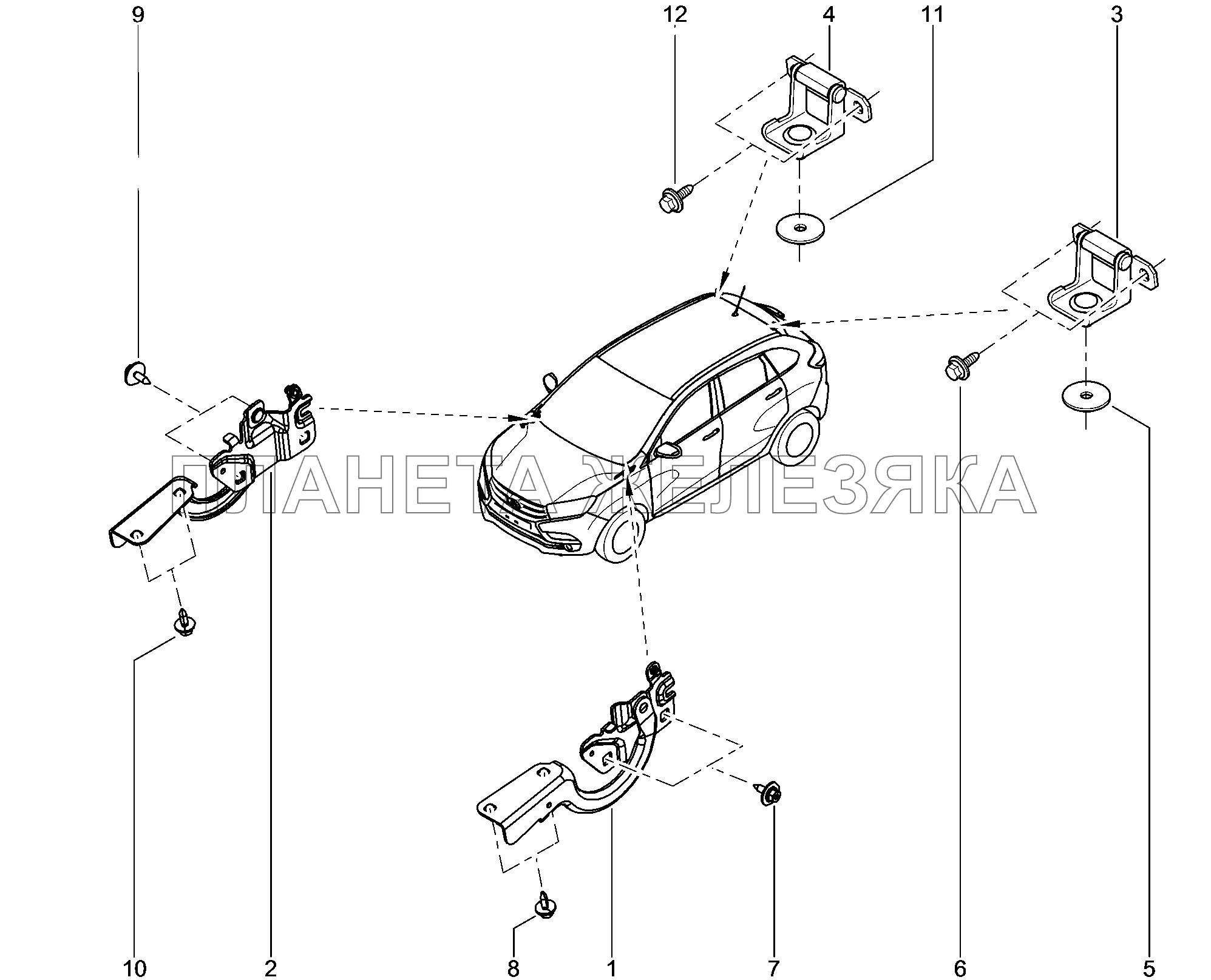 500110. Петли капота Lada Xray