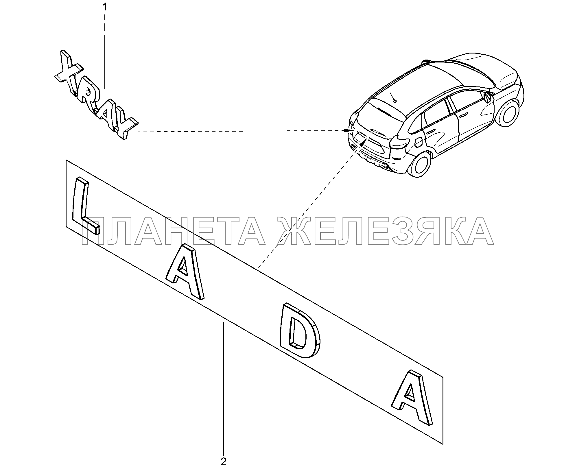 560310. Орнамент задка Lada Xray