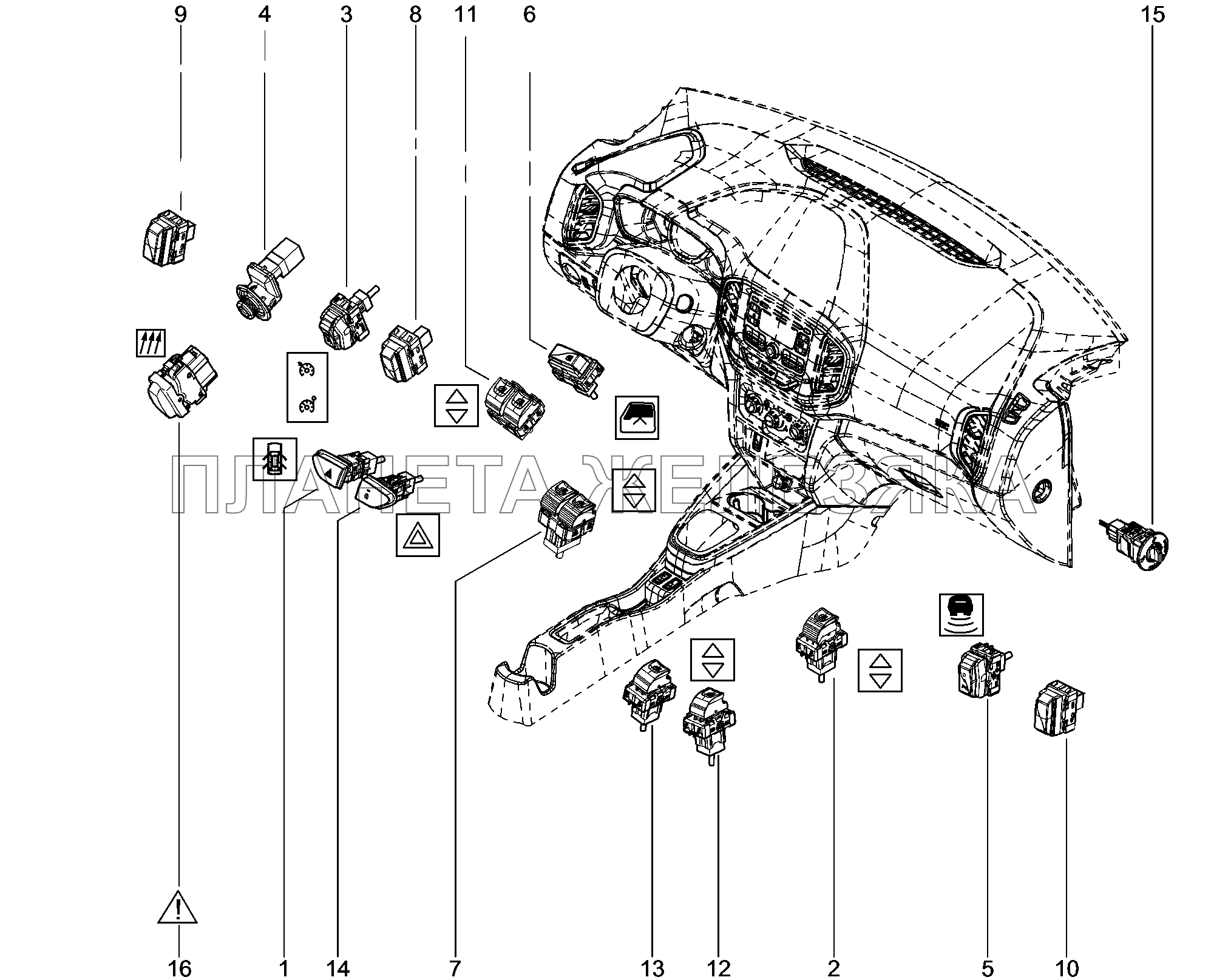 842010. Блок переключателей Lada Xray