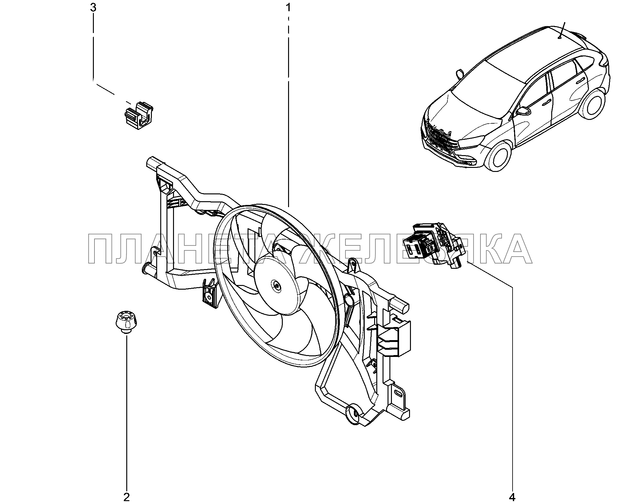 875010. Электровентилятор Lada Xray