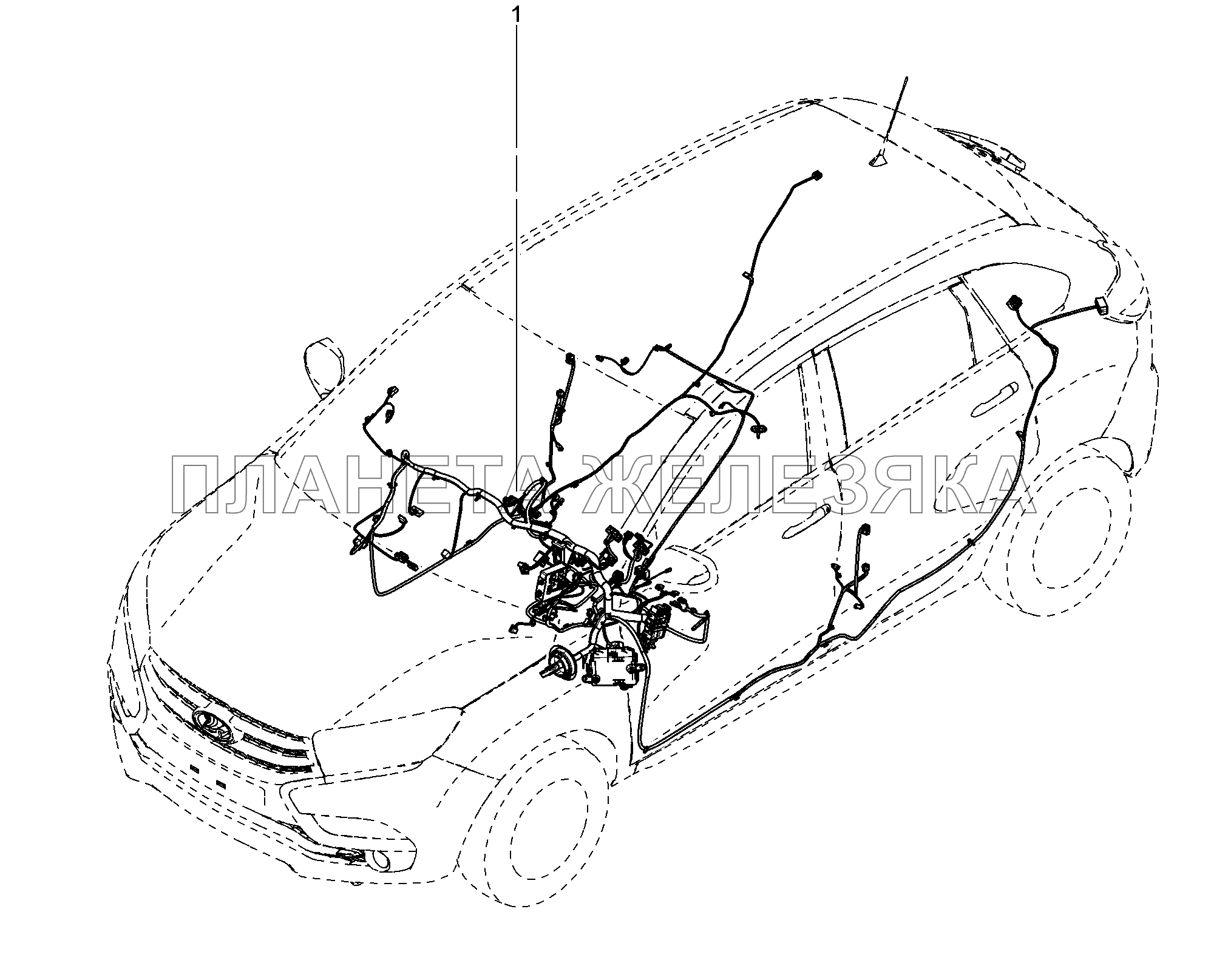 885011. Жгуты проводов салона Lada Xray
