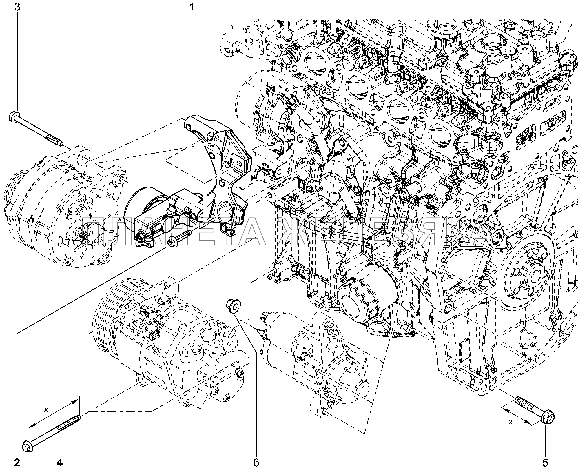 152111. Кронштейн генератора Lada Xray