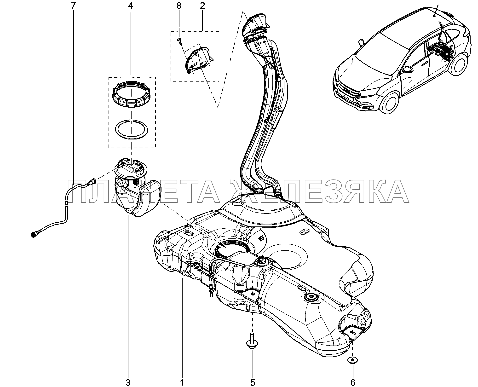 193110. Топливный бак Lada Xray