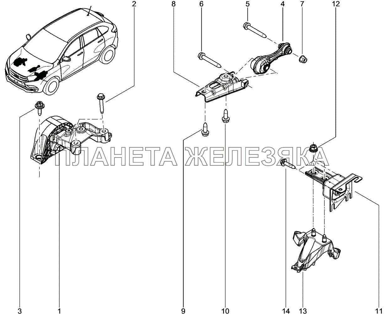 198010-1577932 Подвеска двигателя Lada Xray