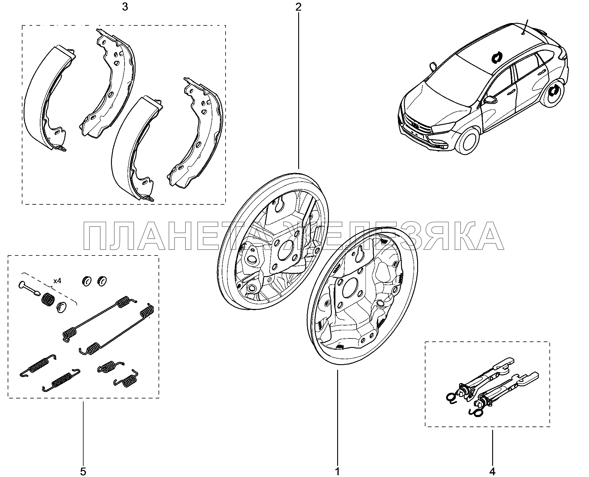 343015. Тормоз задний Lada Xray