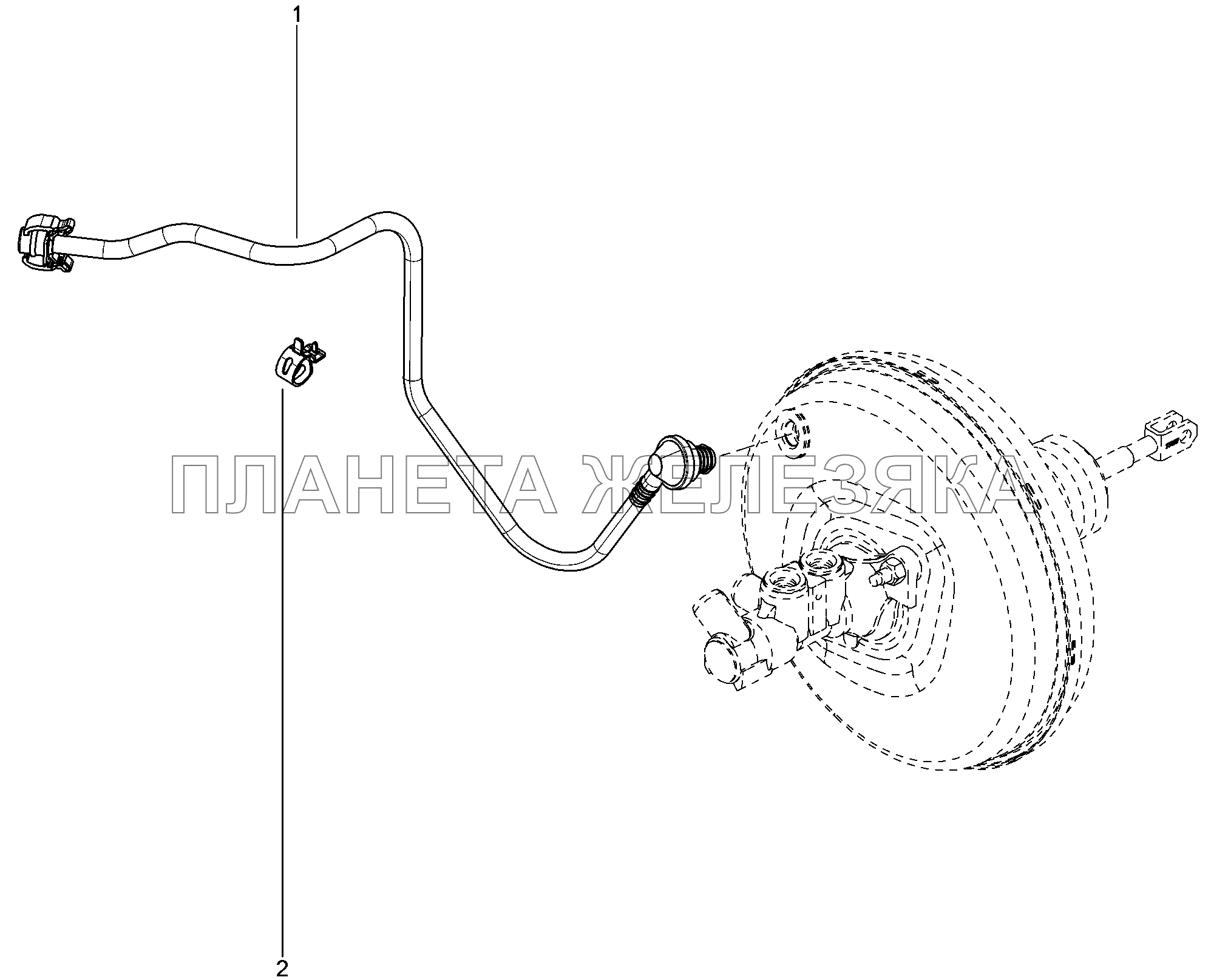 376510. Шланг усилителя тормозов Lada Xray