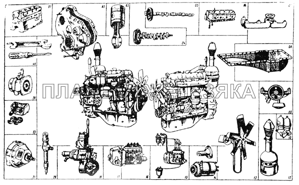 Рисованное оглавление дизеля А-41 ДТ-75МВ