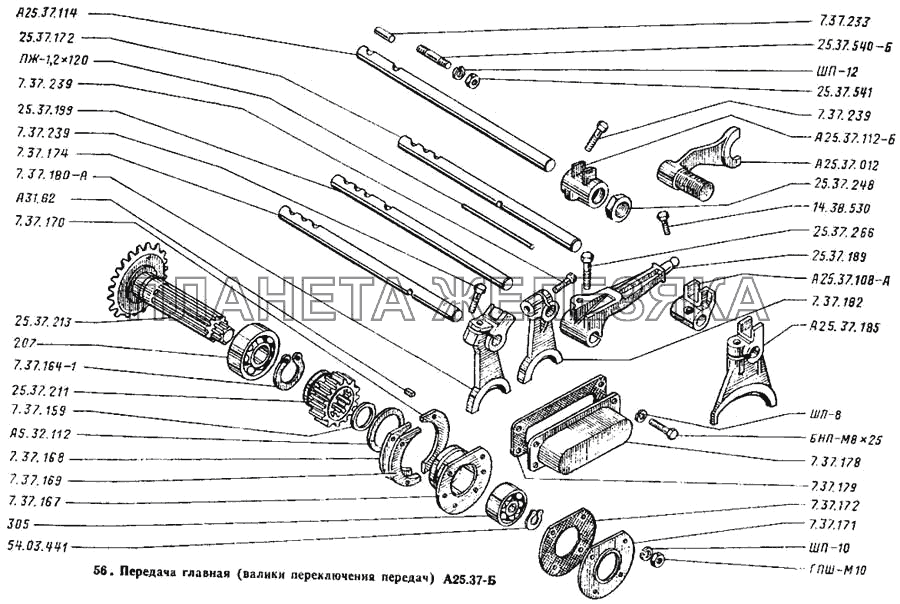 Валики переключения передач Т-25А