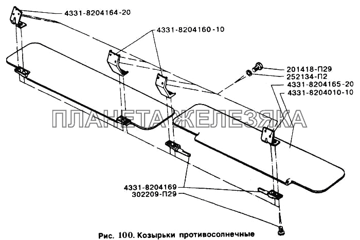 Козырьки противосолнечные ЗИЛ-5301