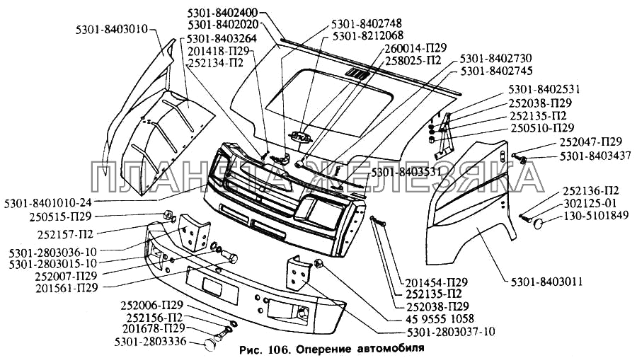 Оперение автомобиля ЗИЛ-5301